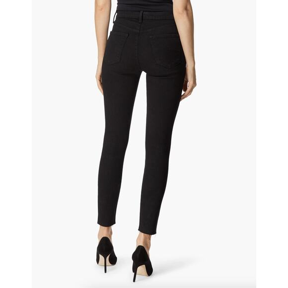 J Brand Vesper Black Alana High Waist Raw Hem Ankle Skinny Jeans 30 - Picture 6 of 16